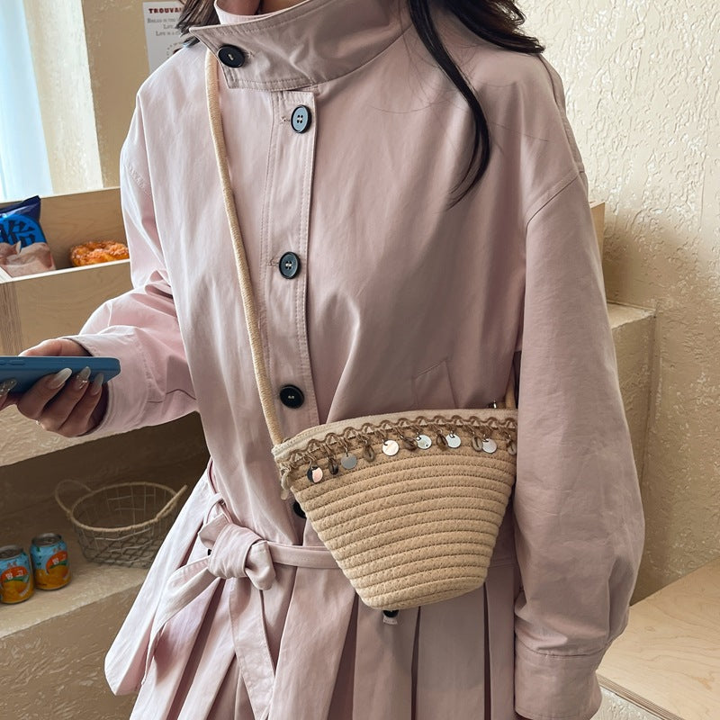 Women 2026 Spring New Fashion Minimalist Crossbody Korean Unique Woven Bag