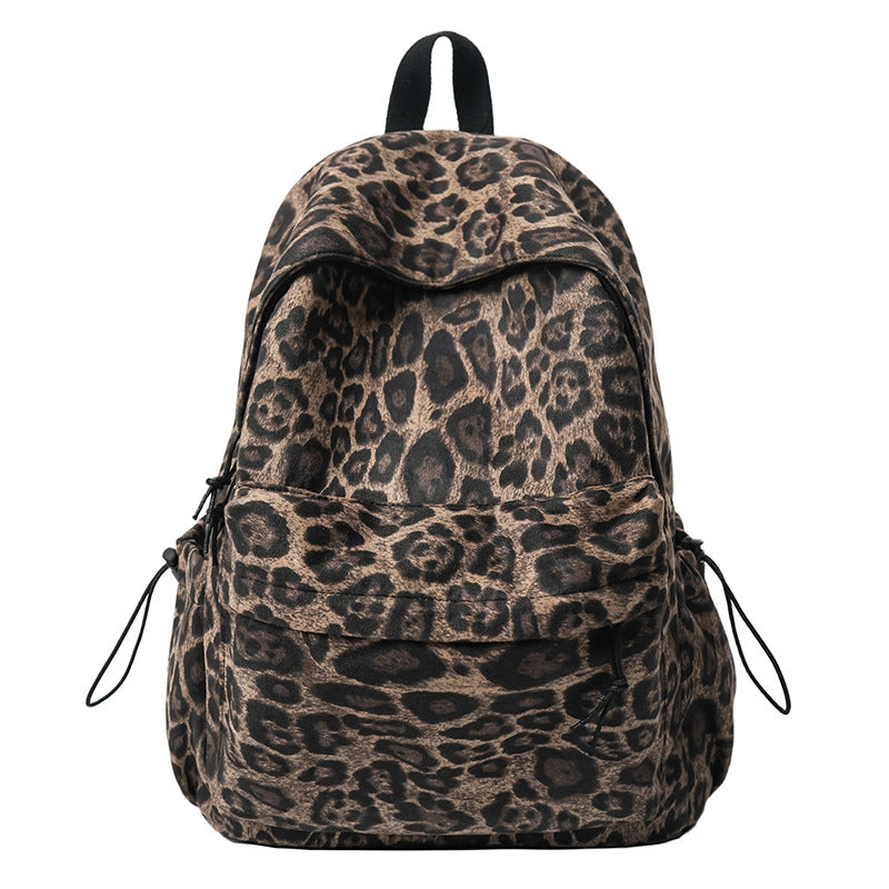 Large-Capacity Backpack Leopard Print Computer Backpack College Students High School Men And Women School Bags Cross-Border Wholesale Back-To-School Season