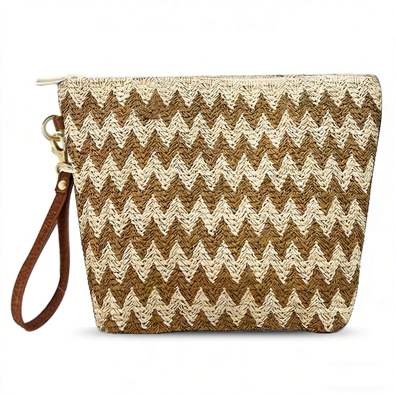 Women's Straw Woven Lipstick Coin Beach Bag