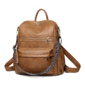 Women Large Trendy Vintage Soft Leather Convertible Shoulder Backpack