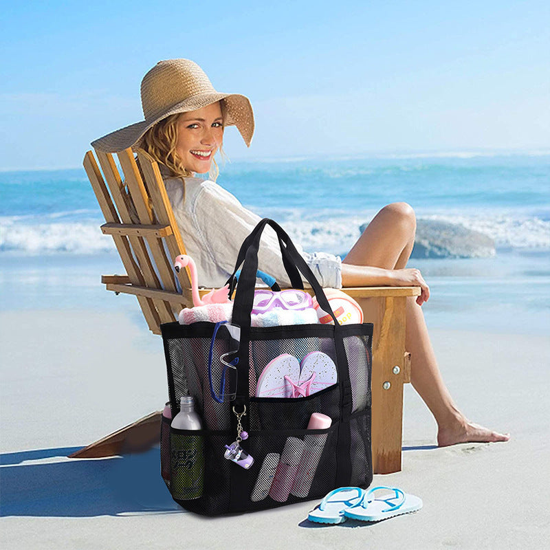 Large Capacity Mesh Beach Swimsuit Storage Bag