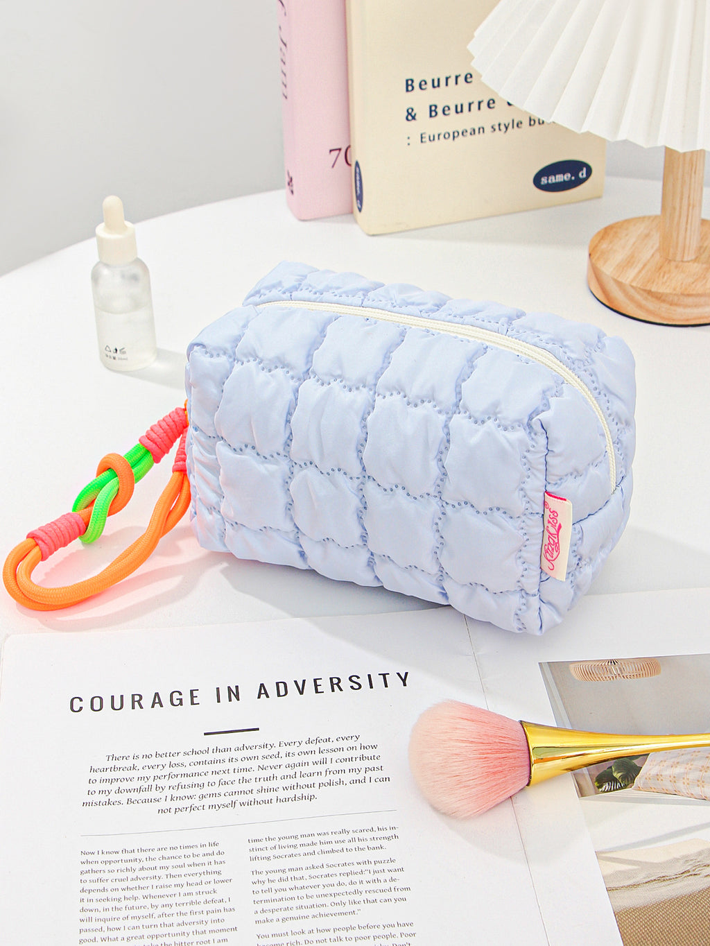Puff Quilted Octagonal Cosmetic Toiletry Bag