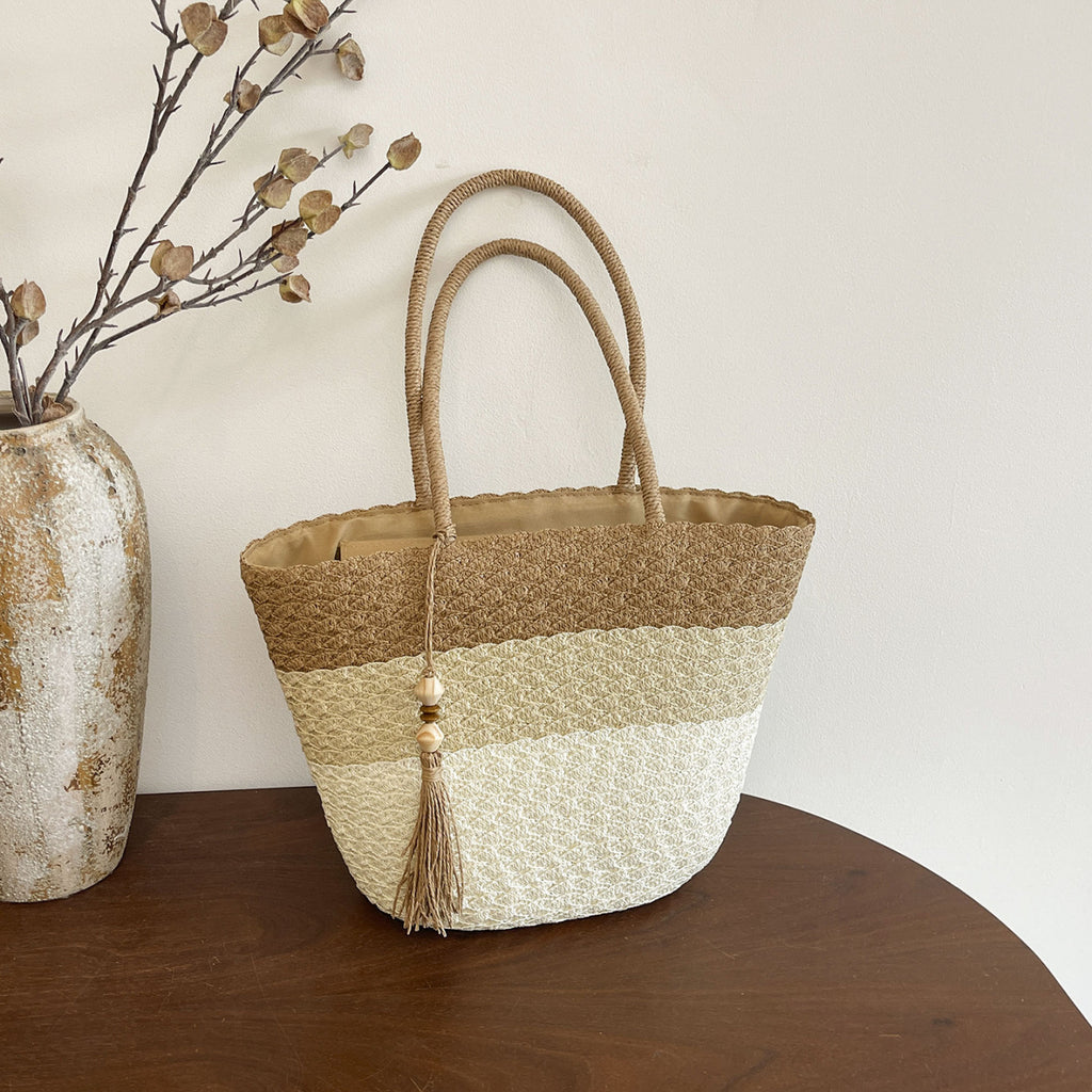 Women 2026 Fashion Handmade Woven Beach Large Shoulder Handbag