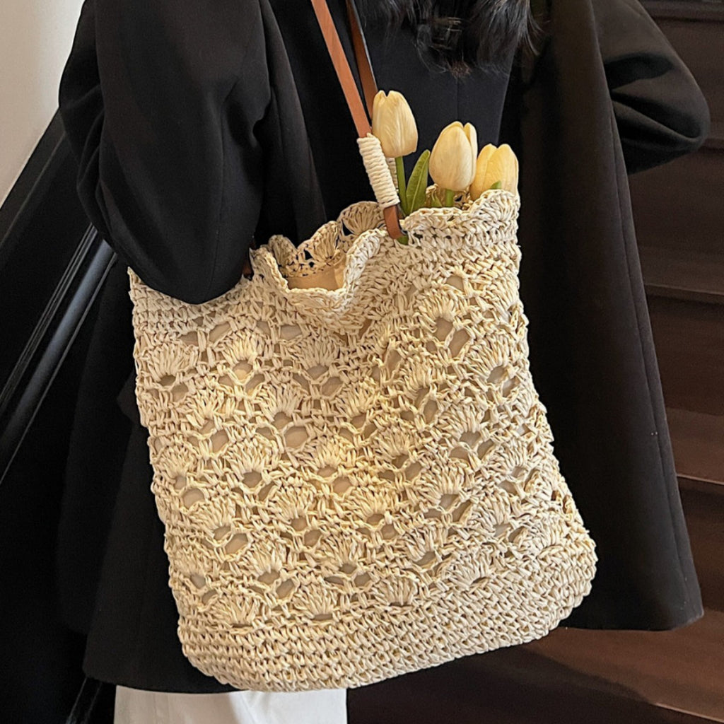 Women 2026 New Forest Crochet Shoulder Artistic Handheld Straw Beach Bag