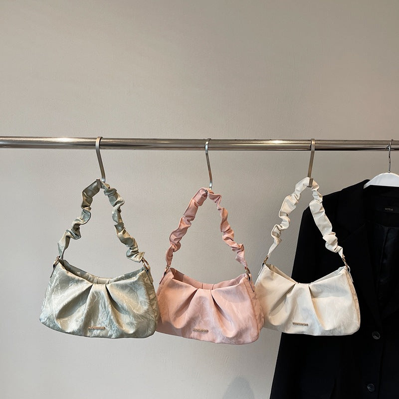 Niche Design Pleated Shoulder Crossbody Armpit Bag