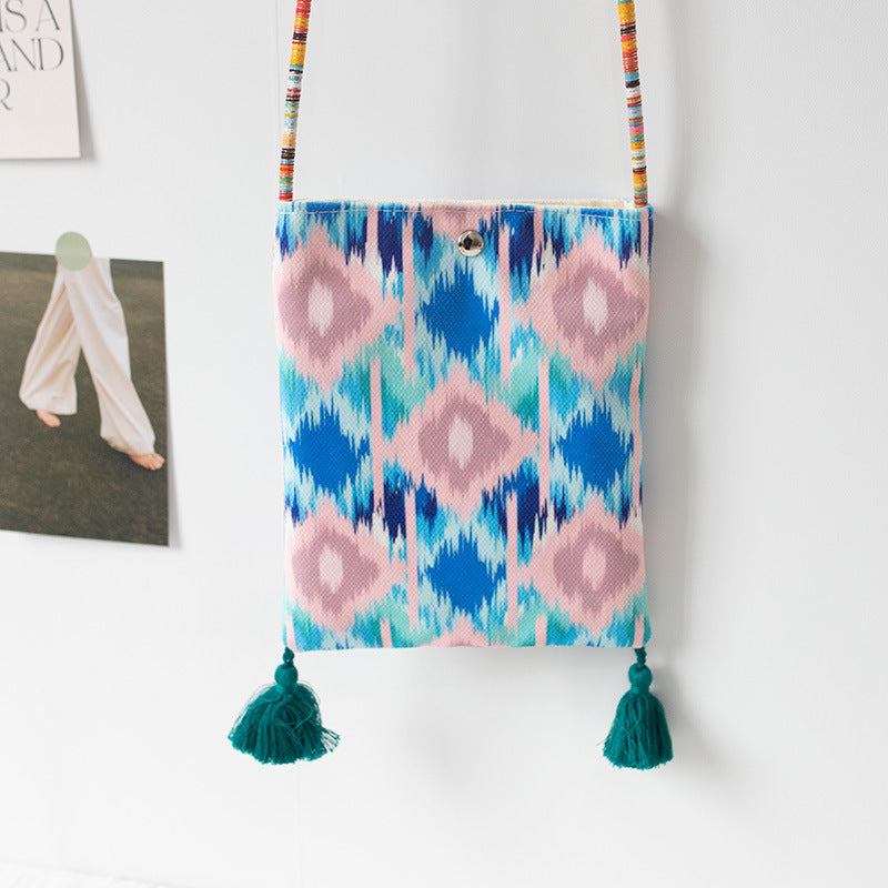 2026 Spring Summer New Ethnic Artistic Phone Crossbody Cloth Bag