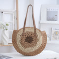 2026 Round Minimalist Paper-String Shoulder Beach Woven Bag, Woven Bag, Straw Bag, Paper Bag, Fashionable Women's Handbag, Tote Bag