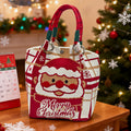 Christmas Santa Claus Print Rope Handle Bucket Handbag
