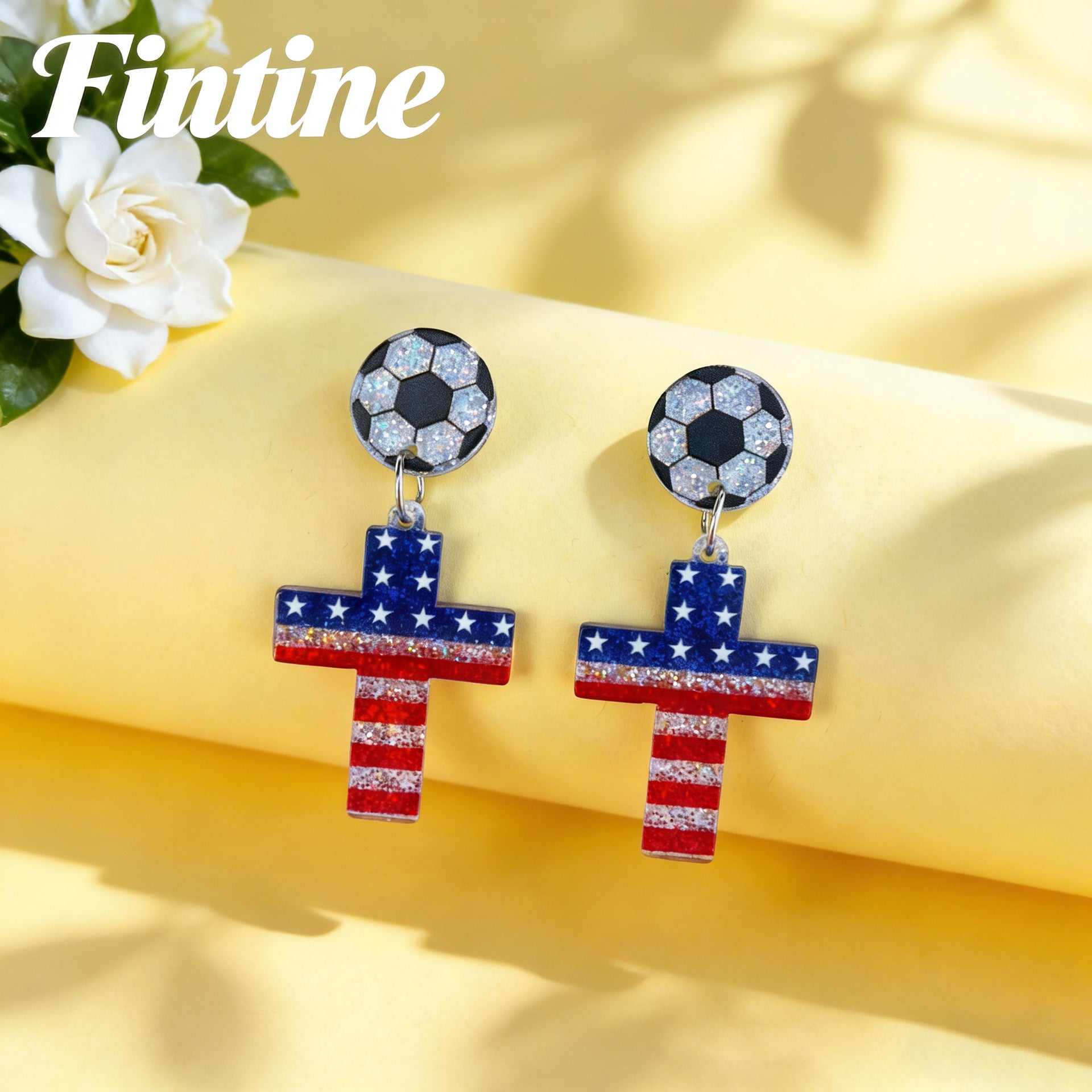 World Cup USA Flag Acrylic Independence Day Earrings