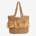 Tassel Single Shoulder Large Capacity Straw Woven Beach Bag