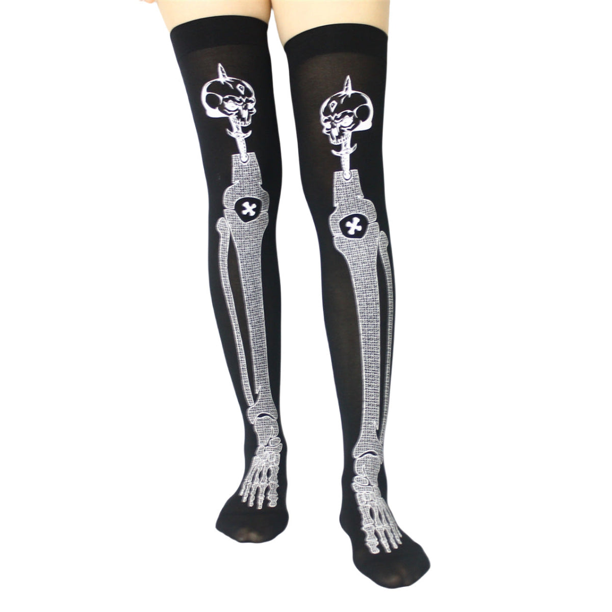 Halloween Gothic Thigh-High Socks