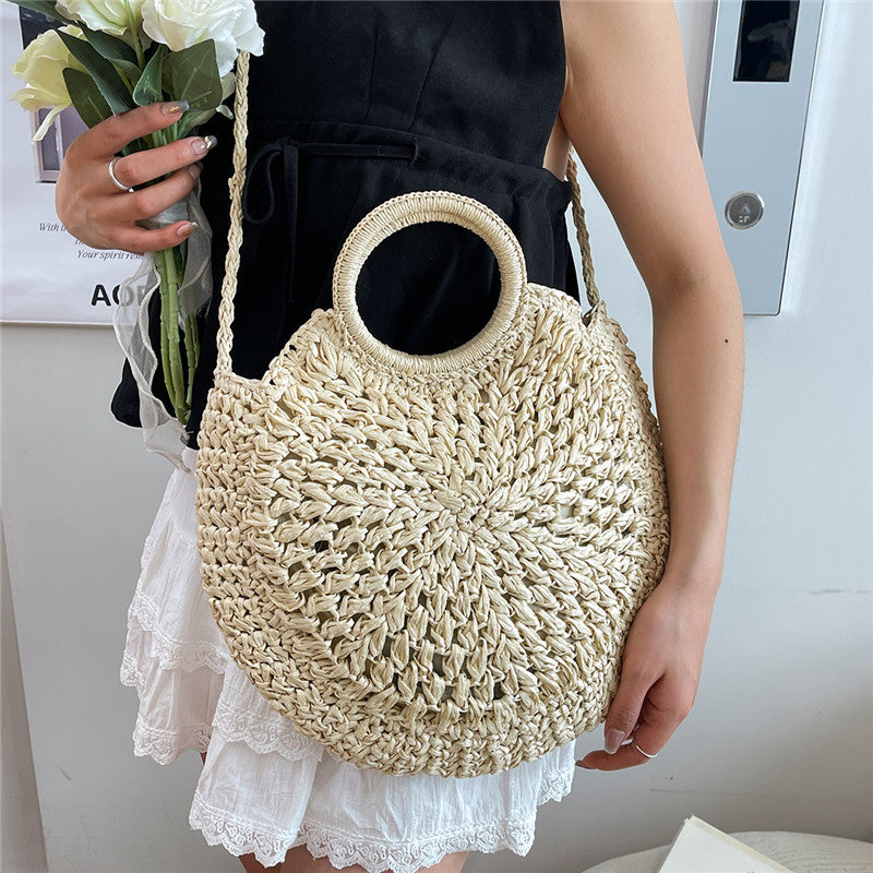 Women Forest Straw Shoulder Beach 2026 New Travel Chain Crossbody Bag