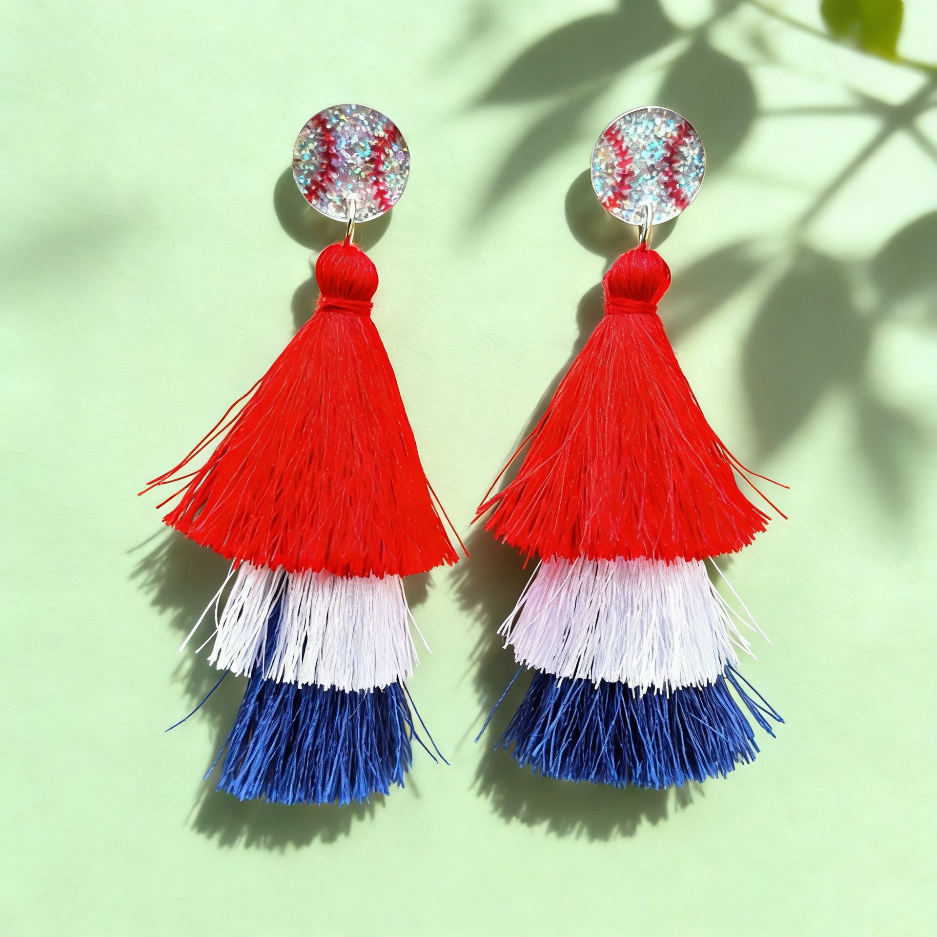 World Cup Independence Day Tassel Earrings