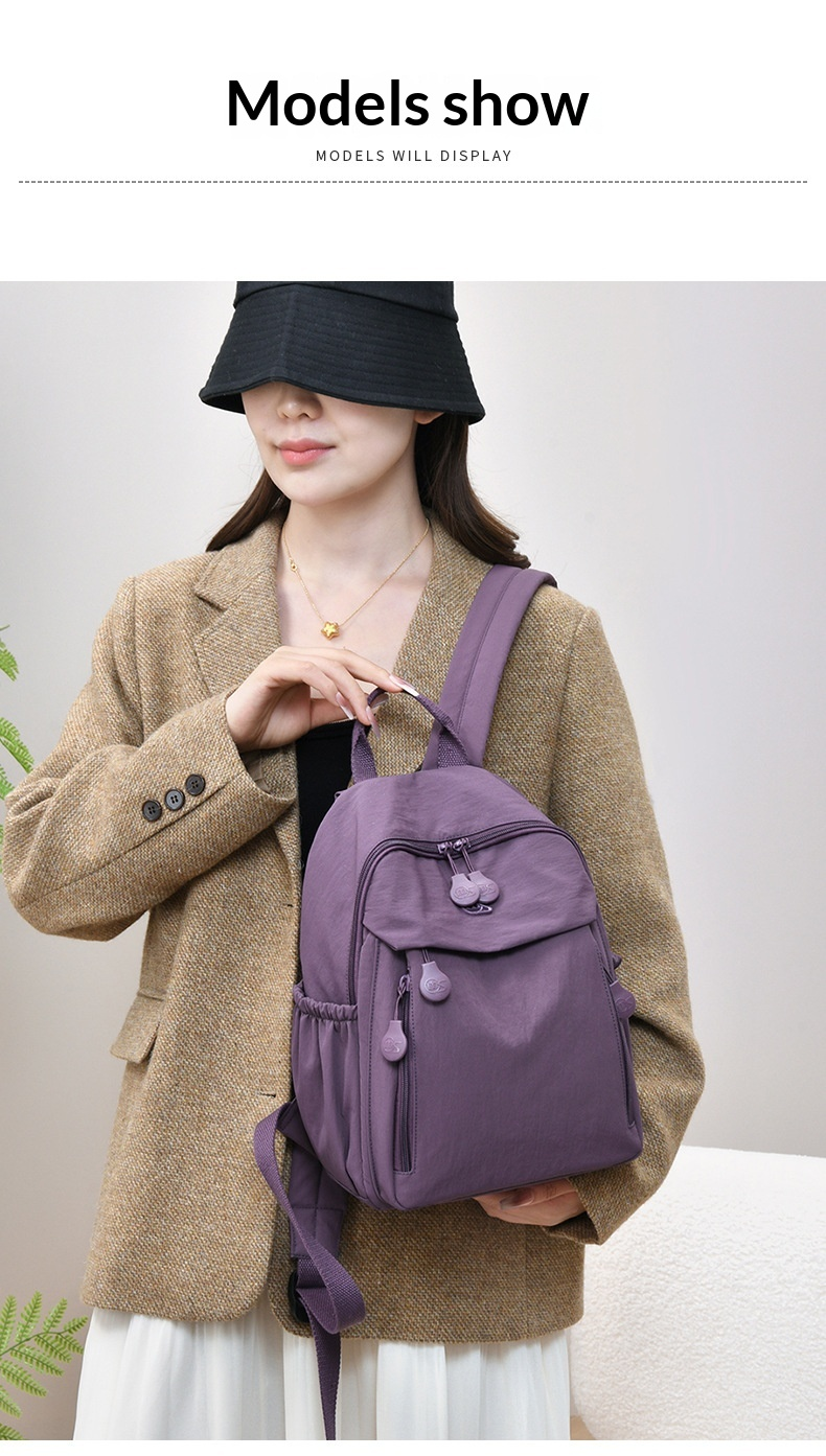 Lightweight Multi Pocket Water Resistant Nylon Backpack