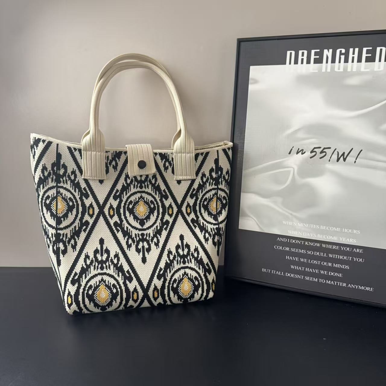 Ethnic Drawstring Bucket Shoulder Bag