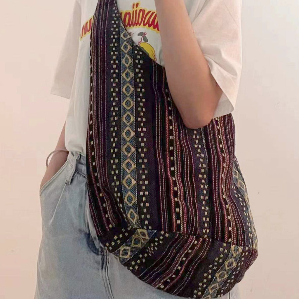 European And American Retro Aztec Women'S Shoulder Portable Cotton And Linen Canvas Jacquard Casual Women'S Bag Cross-Border Amazon