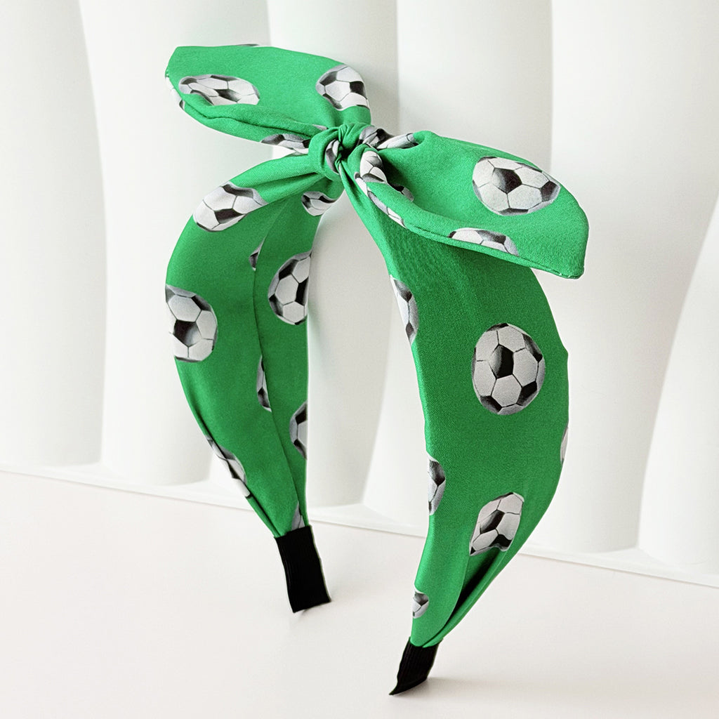 World Cup Football Print Rabbit Ear Bow Headband