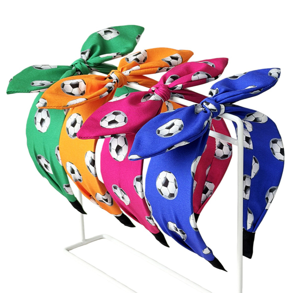 World Cup Football Print Rabbit Ear Bow Headband