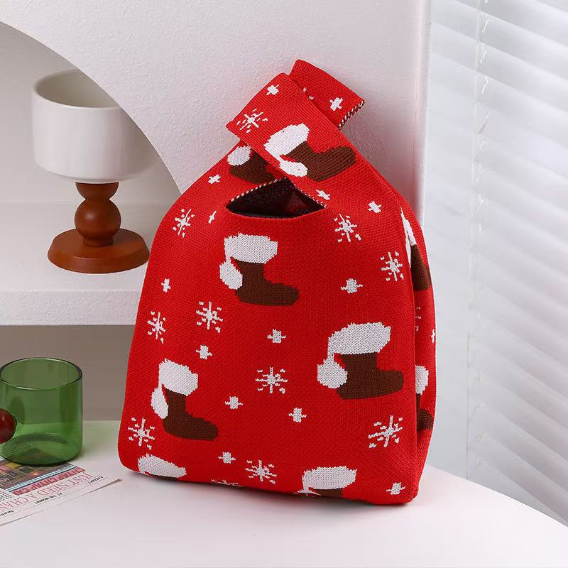 Soft Knitted Christmas Gift Bag