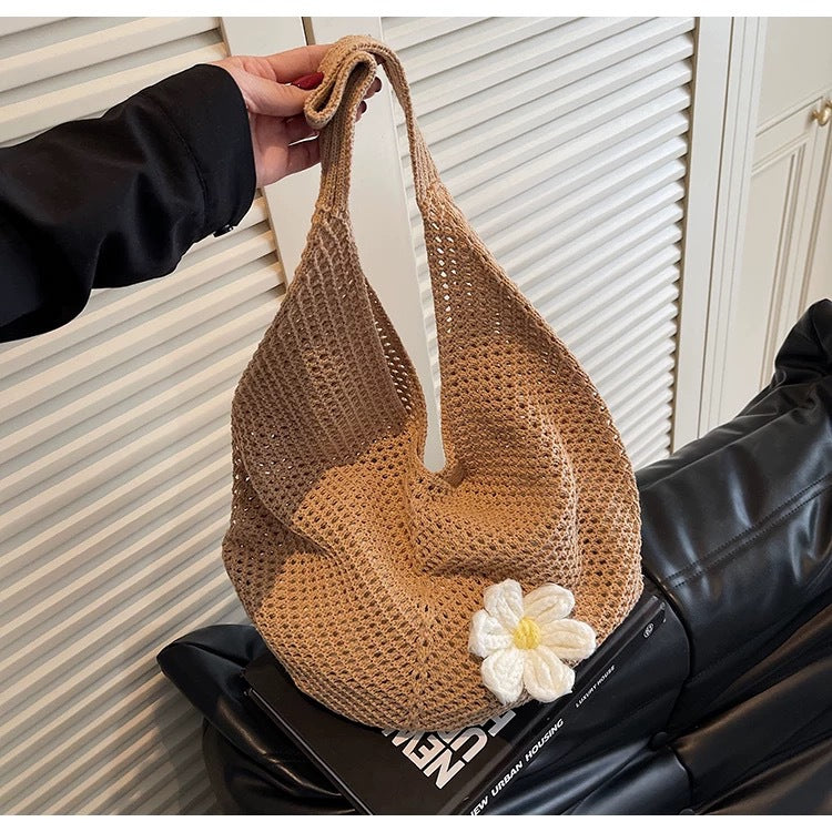 Women Yarn 2026 New Hand Knit Underarm Unique Shoulder Commute Tote Bag