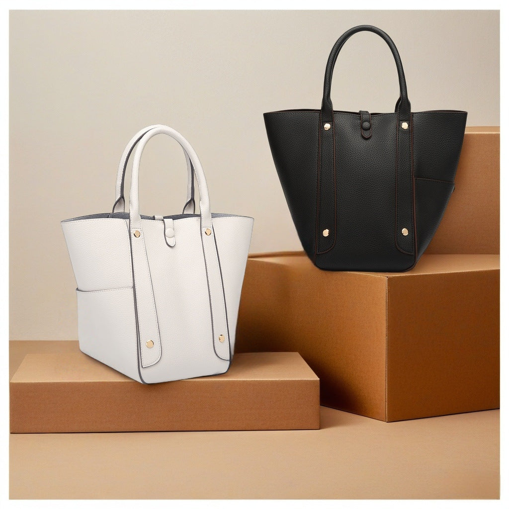 Genuine Leather Vegetable Basket Shoulder Bag