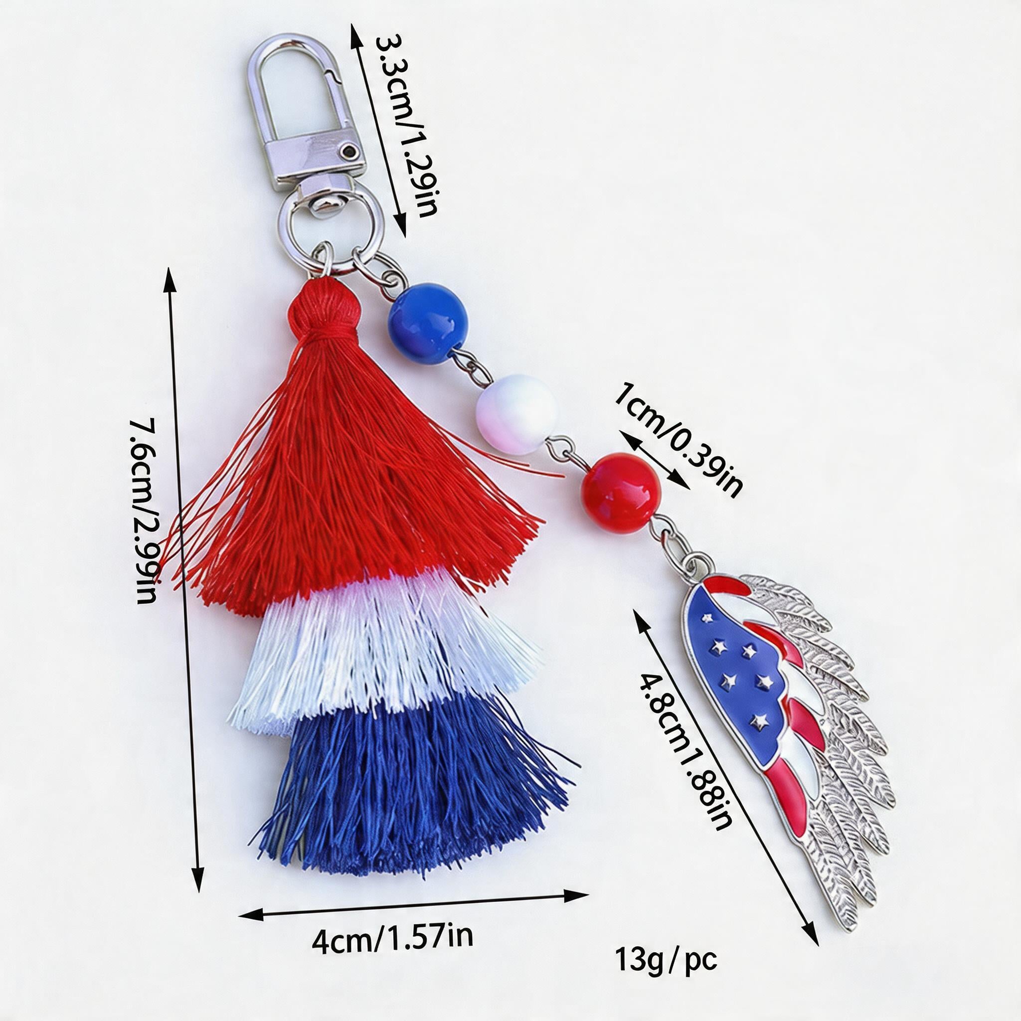 American Independence Day Alloy Love Star Keychain