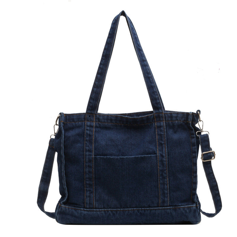 2026 Women Casual Denim Minimalist Versatile Shoulder Tote Bag