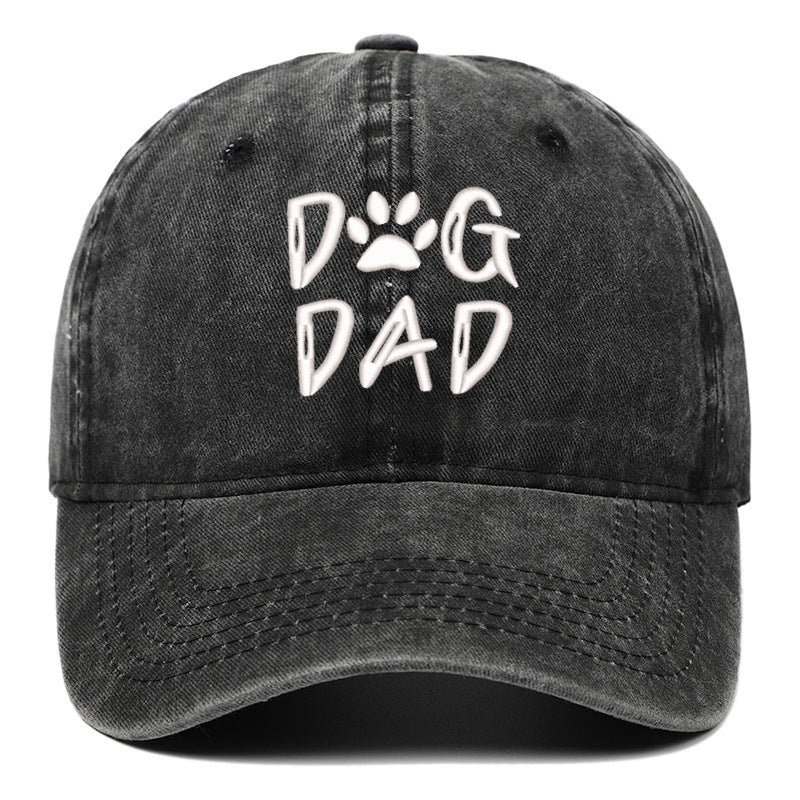 Washed Pure Cotton Embroidered Large Brim Cap