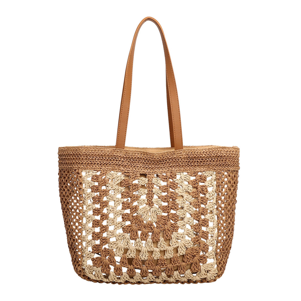 2026 Woven Shoulder Beach Handheld Unique Large Straw New Underarm Tote Bag