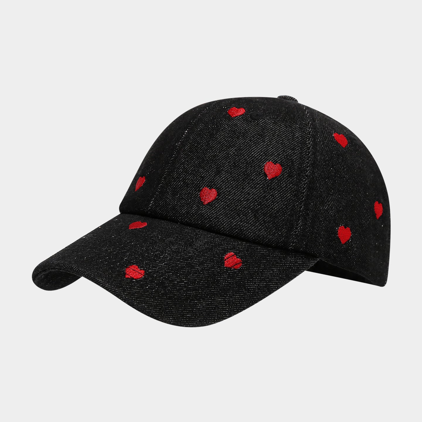 Love Embroidered Denim Baseball Cap