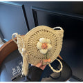 Women Unique Woven Straw 2026 New Ins Shoulder Crossbody Beach Bag