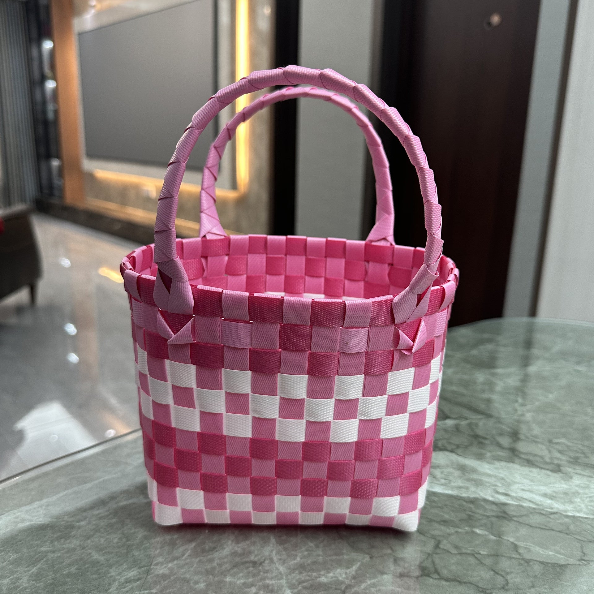 Plastic Woven Small Square Handbag Souvenir Bag