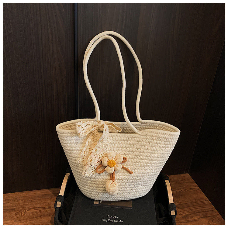 Large Capacity Hand-Woven Tote Crossbody Bag