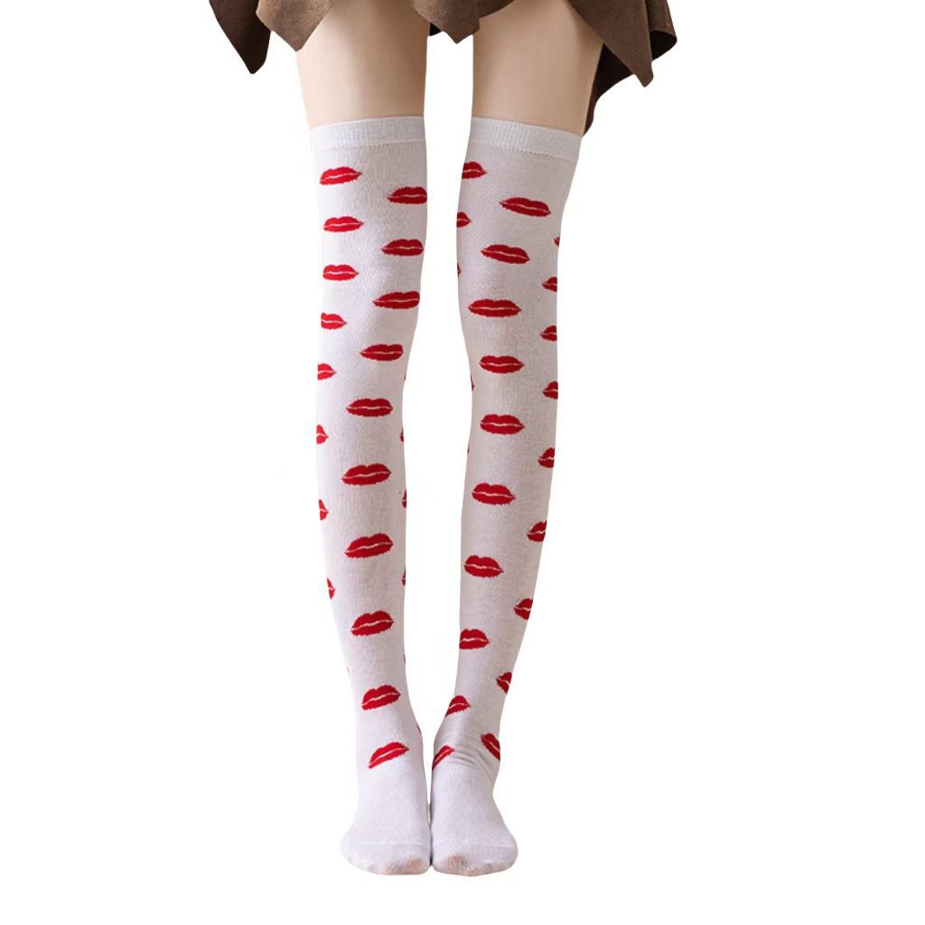 Cross border Valentine's Day date over the knee cotton sock