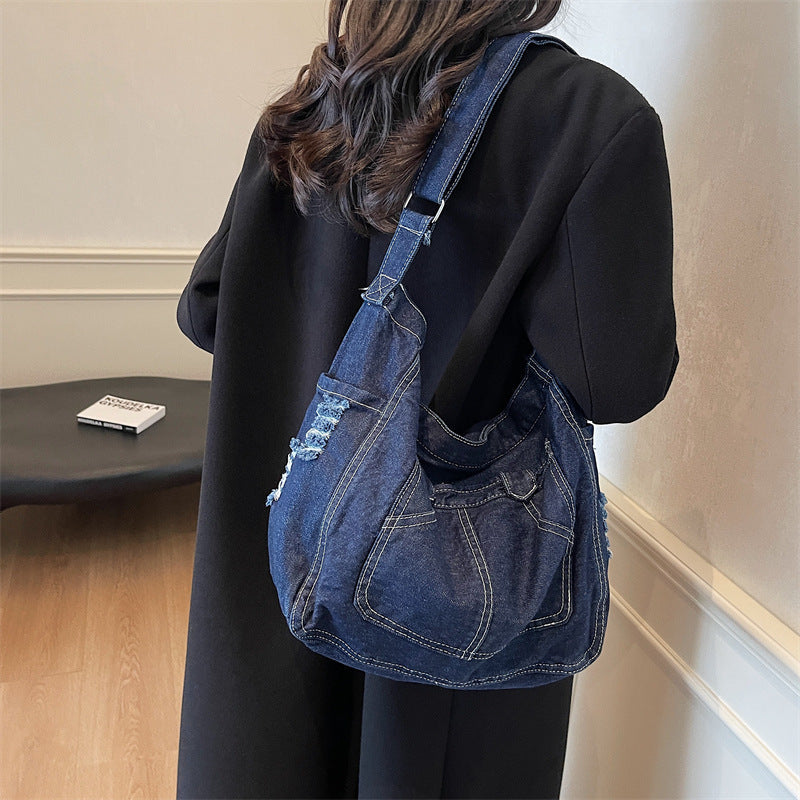 2026 Women Denim Casual Canvas Shoulder Crossbody Handbag Bag