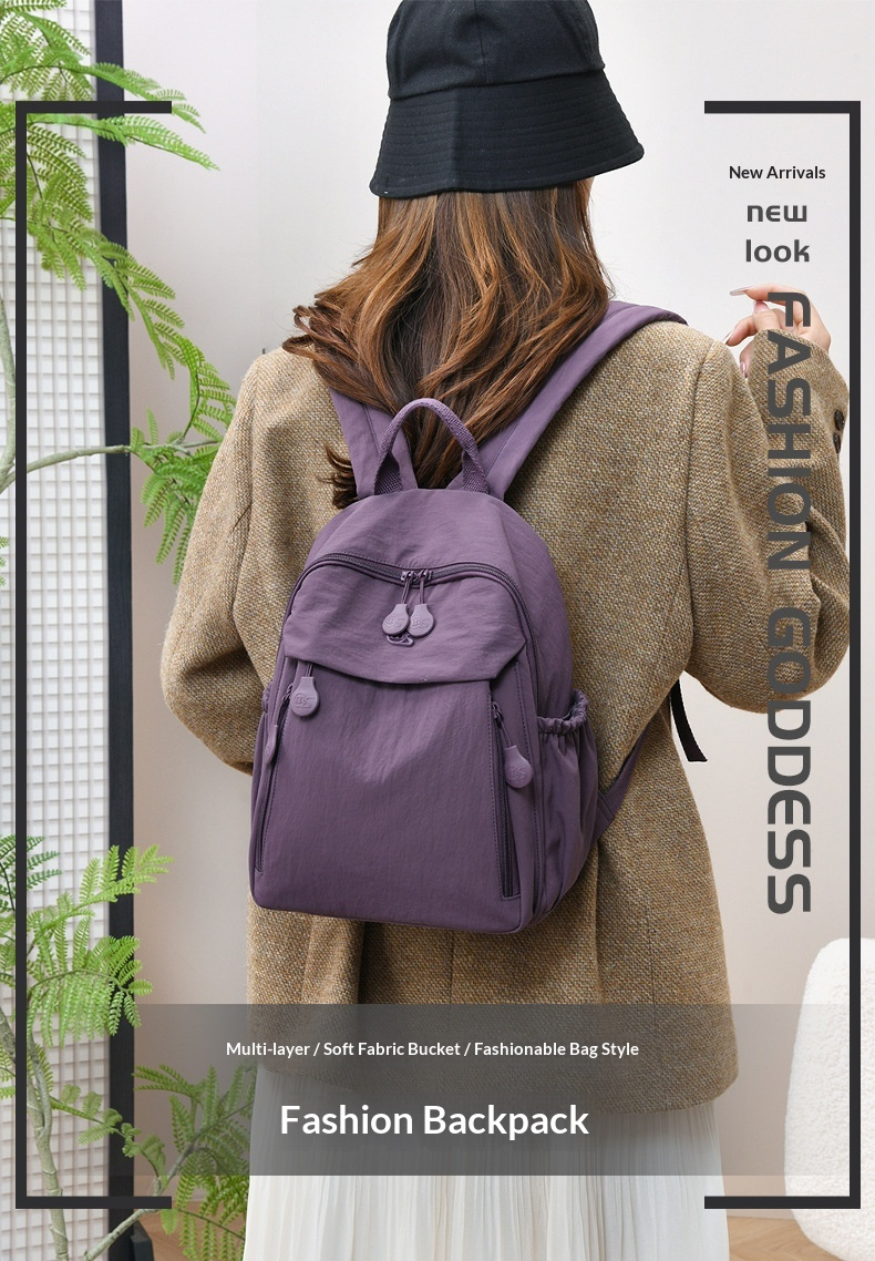 Lightweight Multi Pocket Water Resistant Nylon Backpack