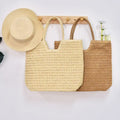 Large Capacity Straw Woven Commuter Beach Tote Bag