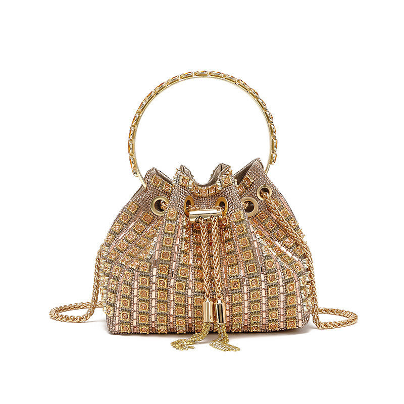Gradient Full Diamond Tassel Evening Bag