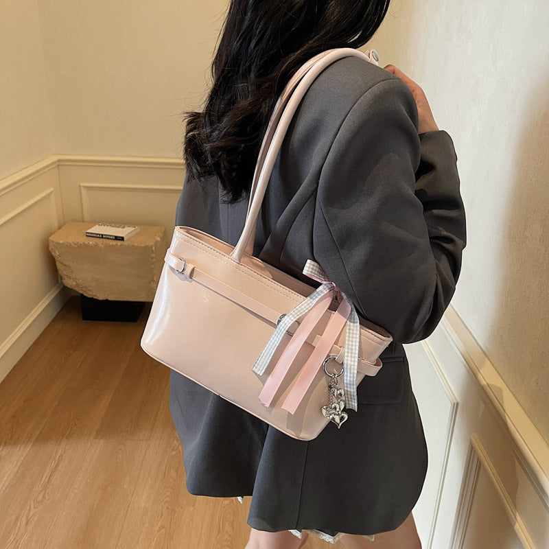 Sweet Mini Shoulder Bag with Bow Detail and Belt Buckle