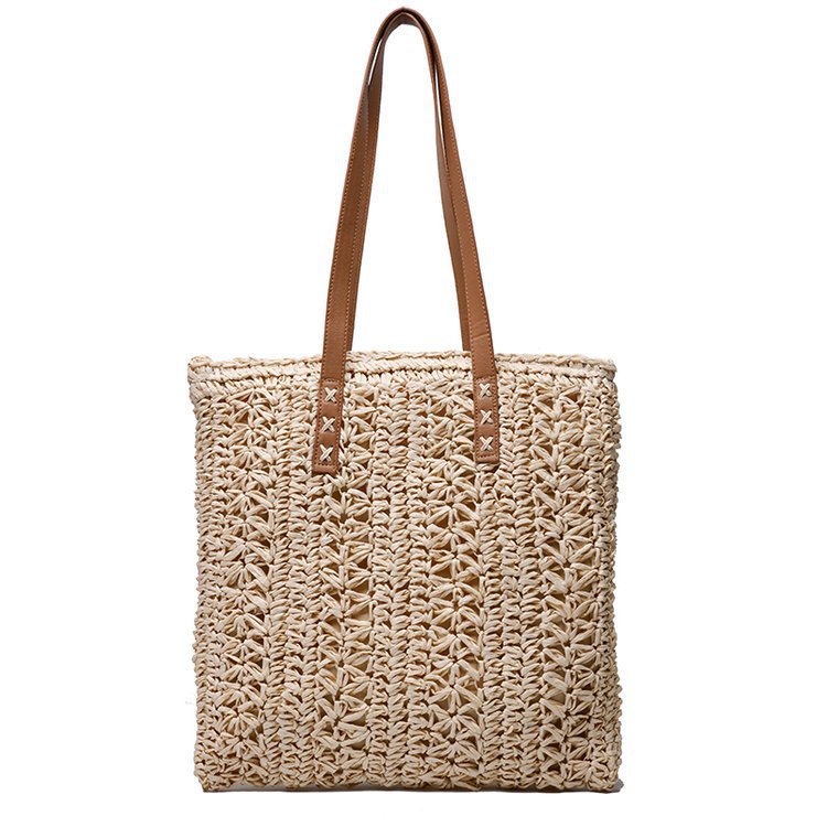 Women Straw Woven Beach Large Shoulder Handheld Forest Bag