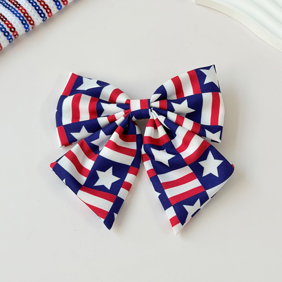Independence Day Star Stripe Bow Streamer Hair Clip