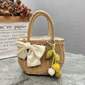 Lined Handwoven Straw Souvenir Bag