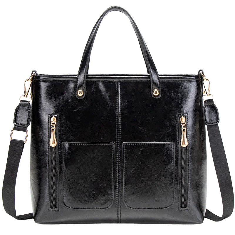Vintage PU Leather Laptop Large Capacity Work Tote Bag