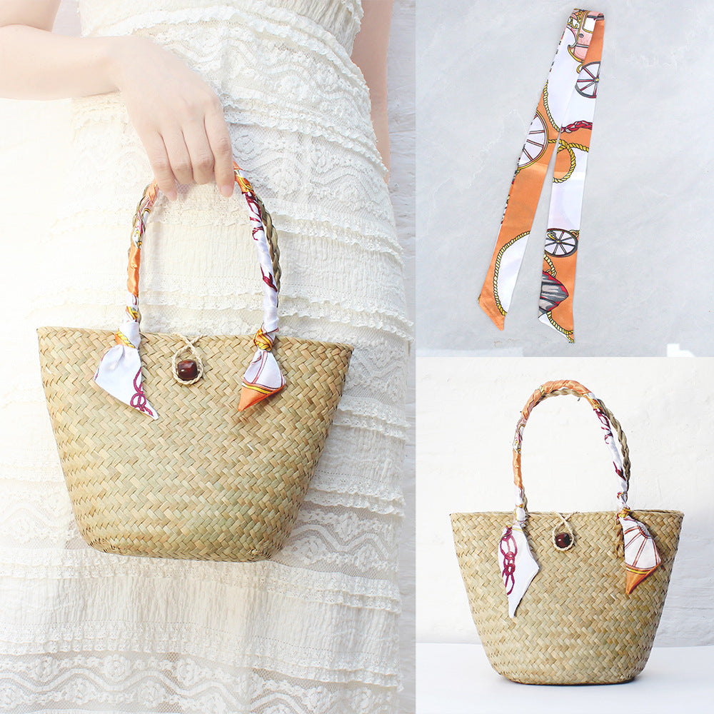 Niche Design Straw Woven Tote Bag