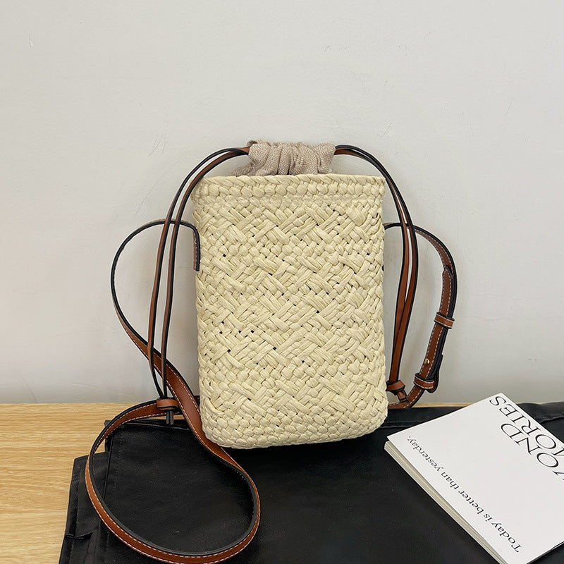 Women Handmade Woven Straw Crossbody Phone Beach Bag
