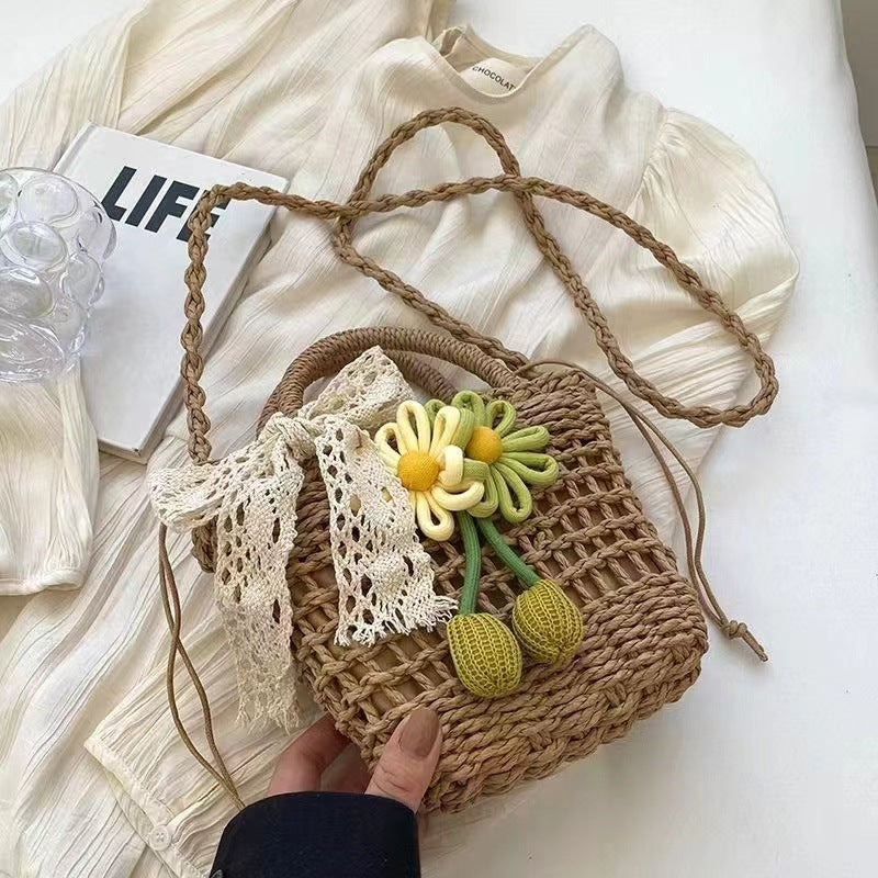 Women Premium Straw 2026 Summer New Unique Crossbody Woven Bucket Bag