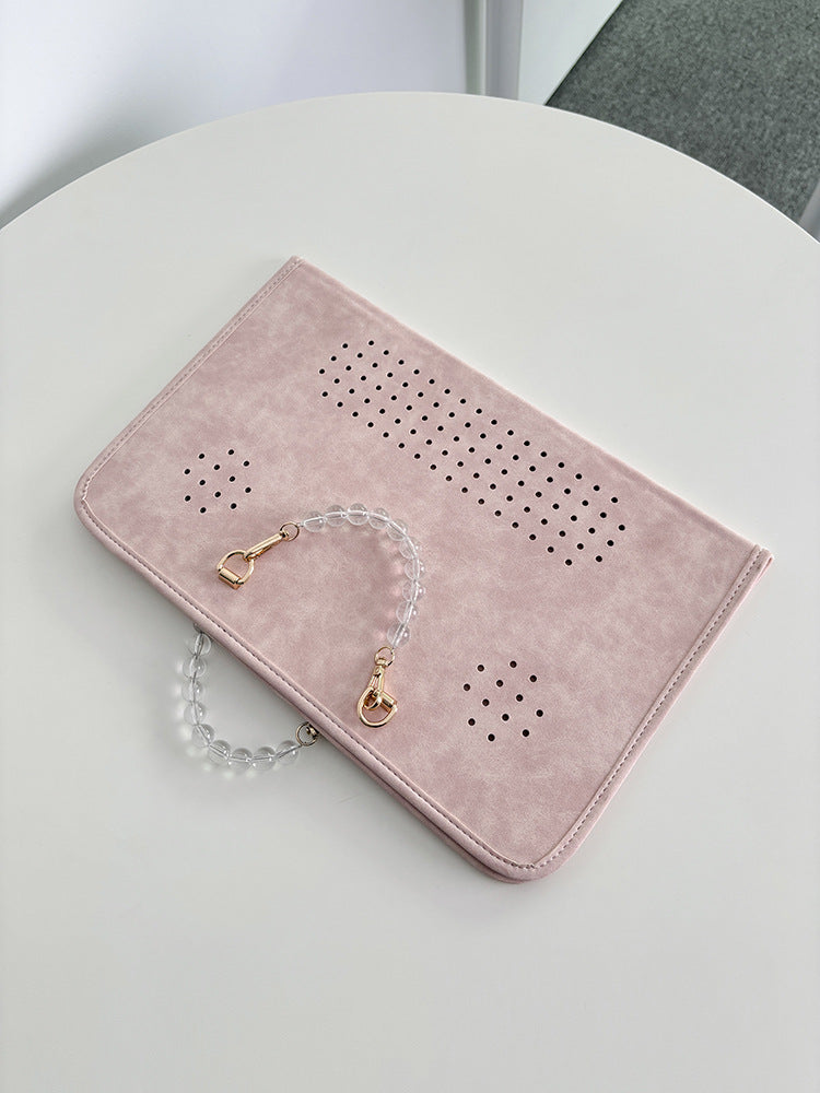 Cute Bear Laptop Sleeve with Acrylic Bead Handle