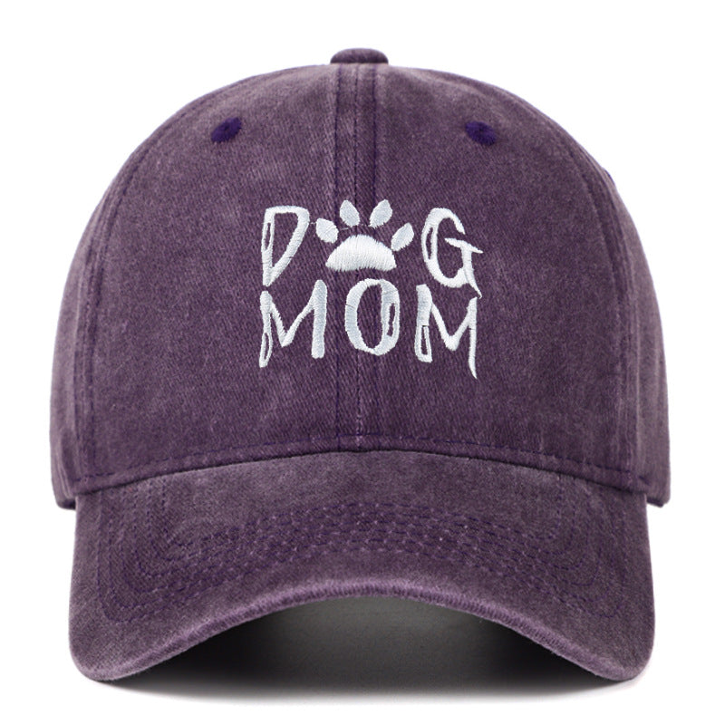 Washed Pure Cotton Embroidered Large Brim Cap