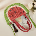 Orange Watermelon Straw Shoulder Crossbody Beach Bag