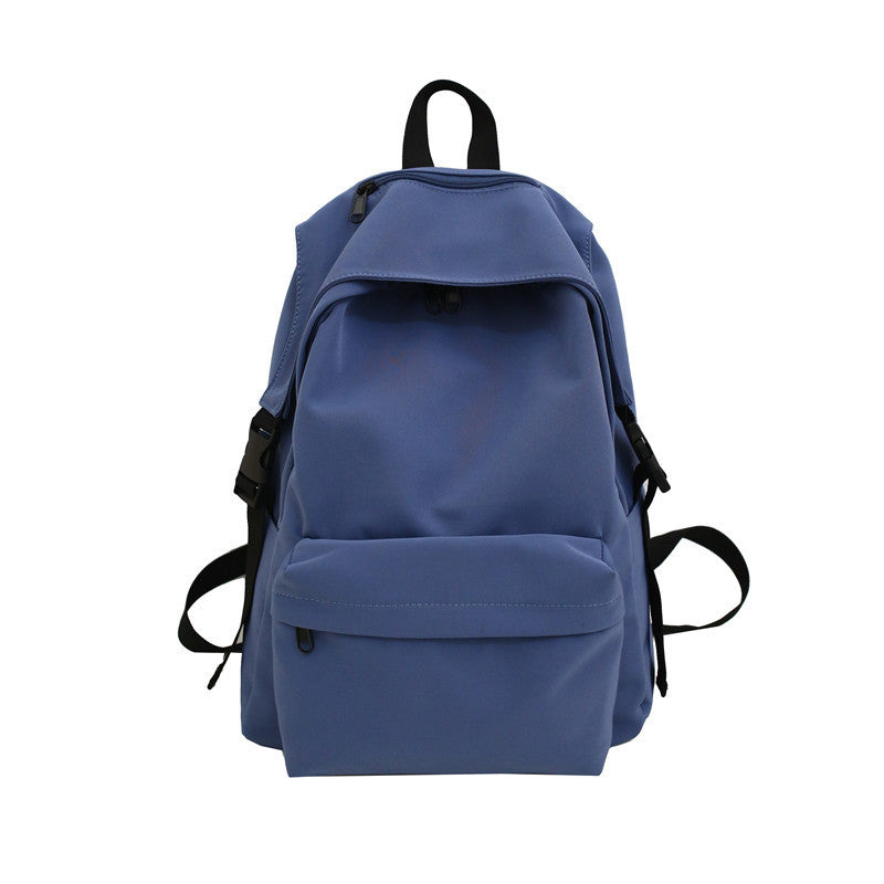 Solid Color Nylon Lightweight School Backpack